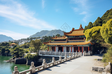 中式园林建筑景观背景图片