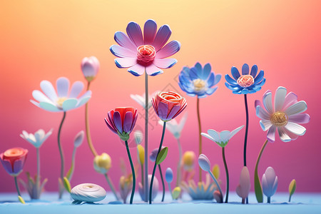 迷人的3D立体花卉背景图片