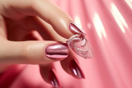 指尖相对粉色的指尖魅力背景