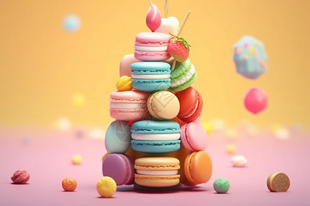 糖果世界美味的马卡龙设计图片