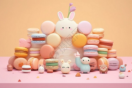 甜品宣传册精致制作的马卡龙设计图片