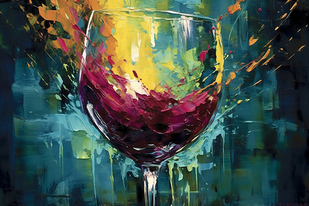 抽象艺术的红酒杯背景图片