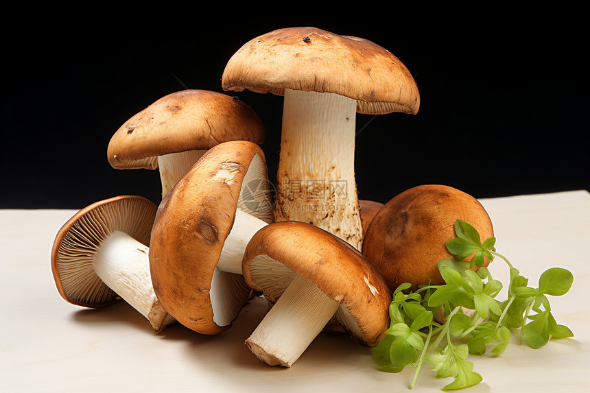 餐桌上的蘑菇图片