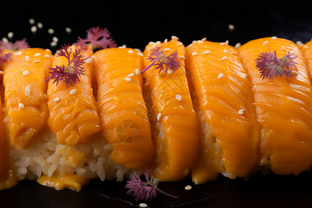 传统美食的海胆寿司背景图片