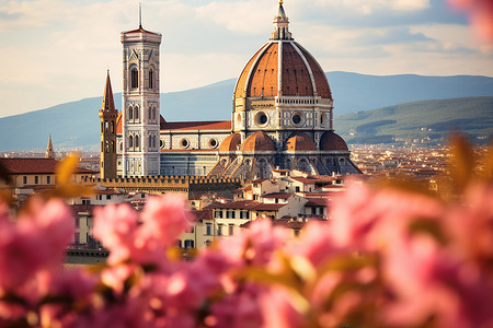 春季美丽的佛罗伦萨建筑景观高清图片