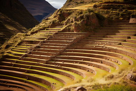 秘鲁马拉斯遗址的美丽景观高清图片