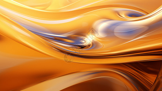 琥珀色光滑的流动液体背景设计图片