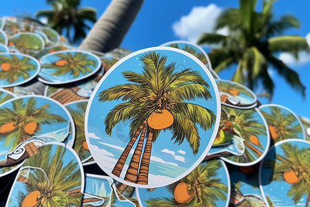 欢乐椰子与棕榈树背景图片