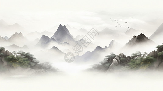 古代风格中国画背景图片