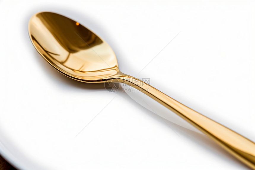 时尚的金色勺子图片