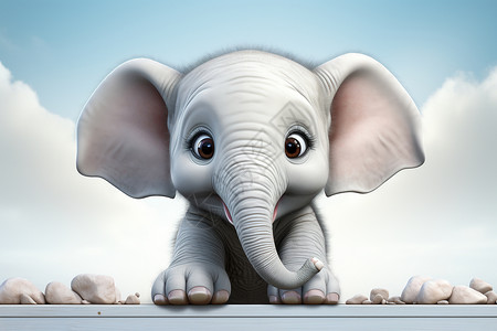 可爱迷人的小象背景图片