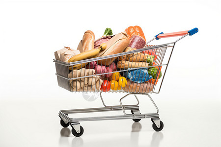 购物车中食品背景图片