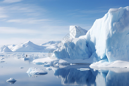 冰川海洋一个巨大的冰山背景