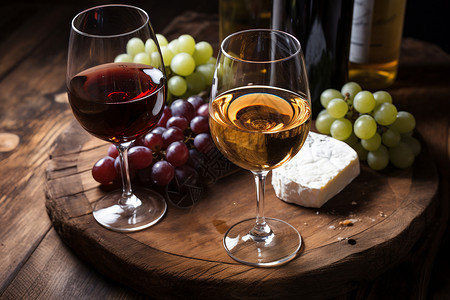 白葡萄酒和红葡萄酒图片