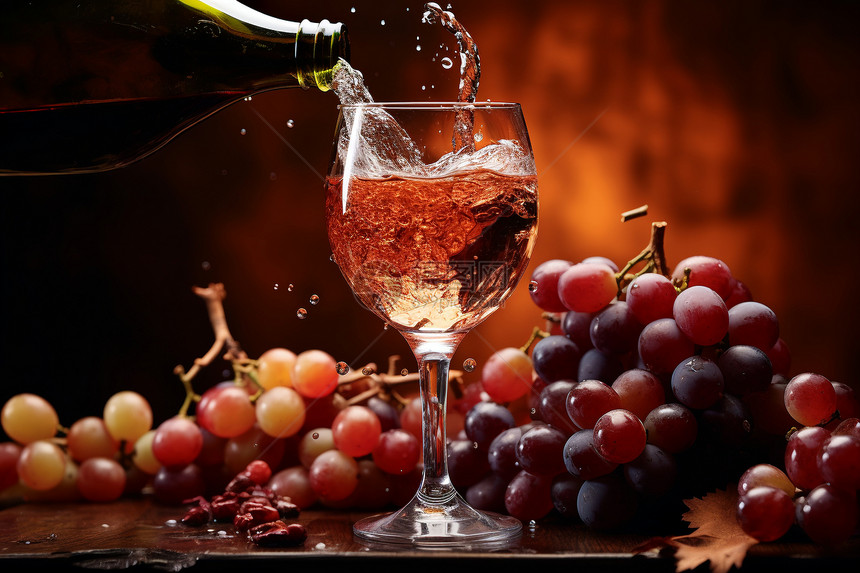 新鲜酿造的葡萄酒图片