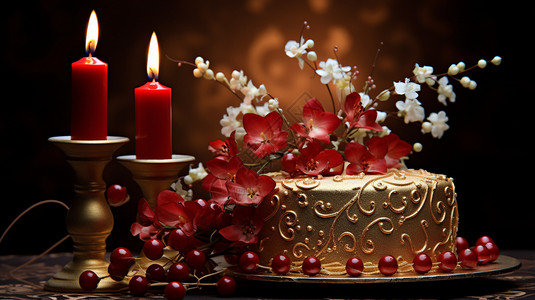 华丽的生日蛋糕图片