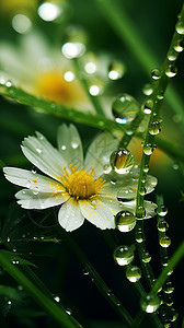 雨滴落露水滴落在草地上背景