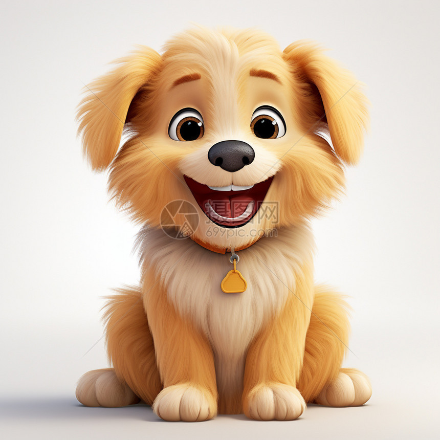 3D可爱的卡通小狗图片