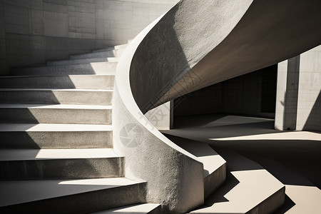 现代艺术中的混凝土楼梯高清图片