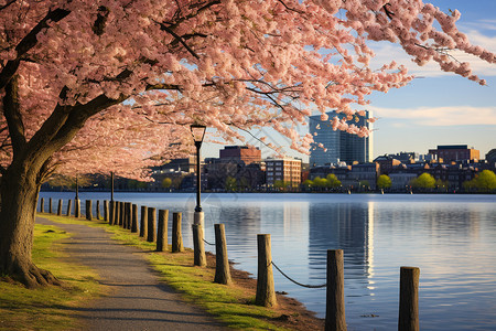 樱花绽放的城市图片