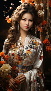 中式古风的东方美女图片