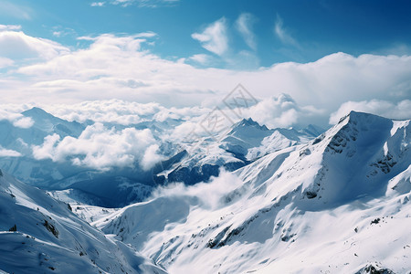 雪景的自然风景背景图片