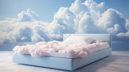 柔软舒适的云朵床垫高清图片