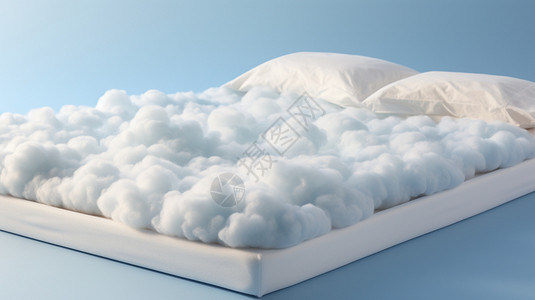 舒适柔软云朵床垫宣传海报设计图片