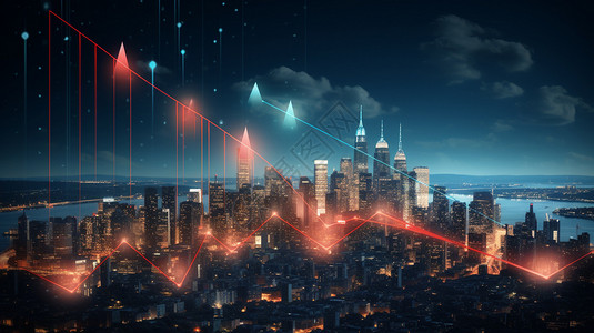 科技感数据城市背景图片