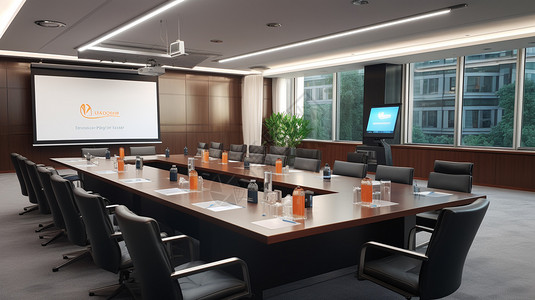 现代的办公会议室背景图片