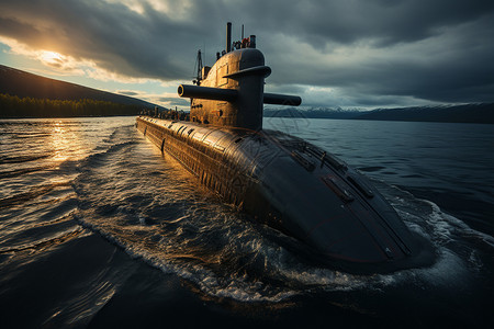 潜艇天空下的潜水艇设计图片