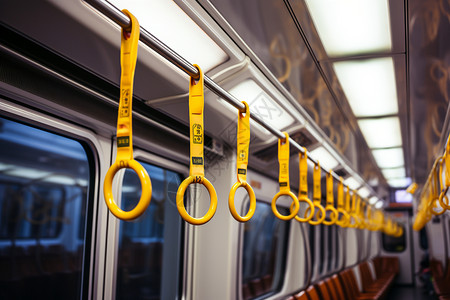 地铁黄色扶手图片