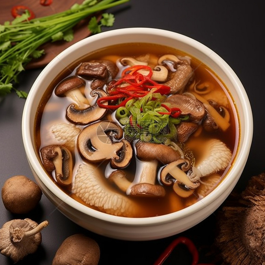 营养美味的蘑菇汤图片