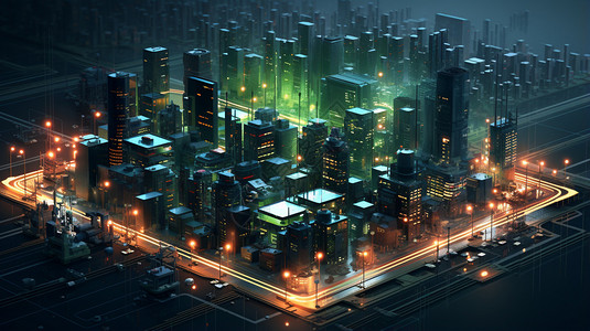 未来城市像素艺术技术背景图片