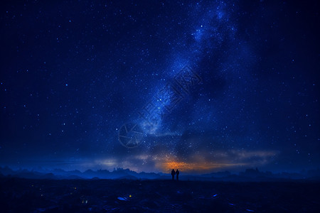 夜空下的星空背景图片