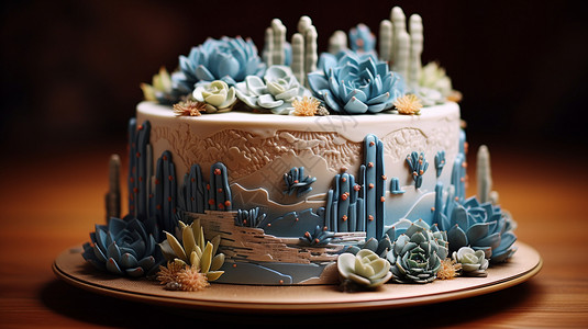 漂亮的蛋糕3D创意花卉蛋糕设计图片