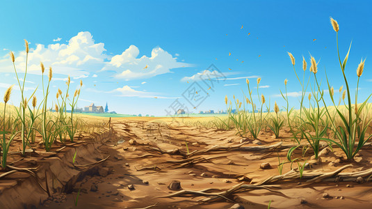 土地上的麦苗背景图片
