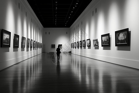 安静的艺术展馆背景图片