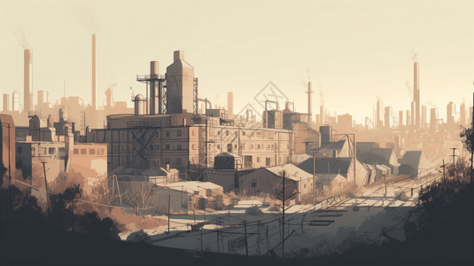 工业化石油加工厂背景图片