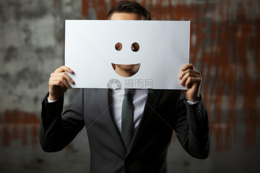 一个白纸笑脸的人图片