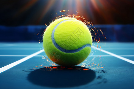 健身娱乐球场上的网球设计图片
