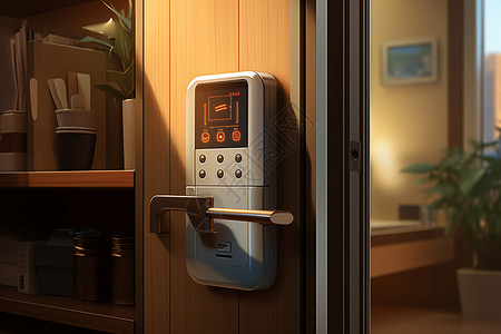 智能密码门锁无缝的高科技门锁设计图片