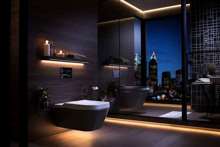 浴室温馨温馨的夜晚房间设计图片