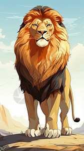 站在地面上的狮子背景图片