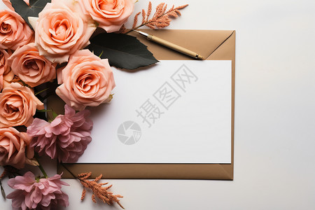 卡片庆祝母亲节花束与贺卡背景