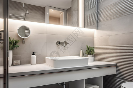 现代简约浴室清新现代主义洗手间背景