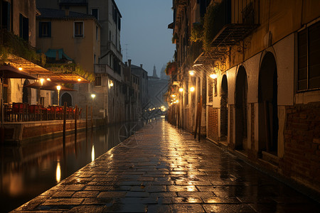 雨夜的街道图片