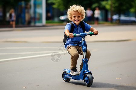 玩滑板车的儿童图片