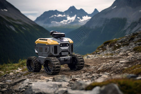 山脉科技山脉中的科技机器人背景