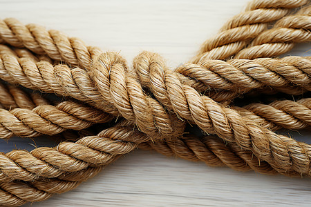 有绳结的麻绳图片